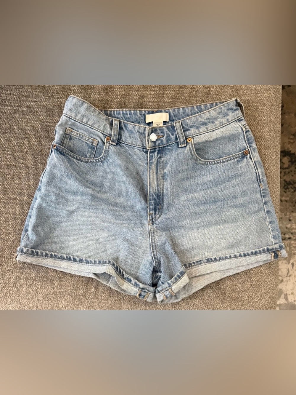 H&M Light Blue Denim Roll-Hem Shorts